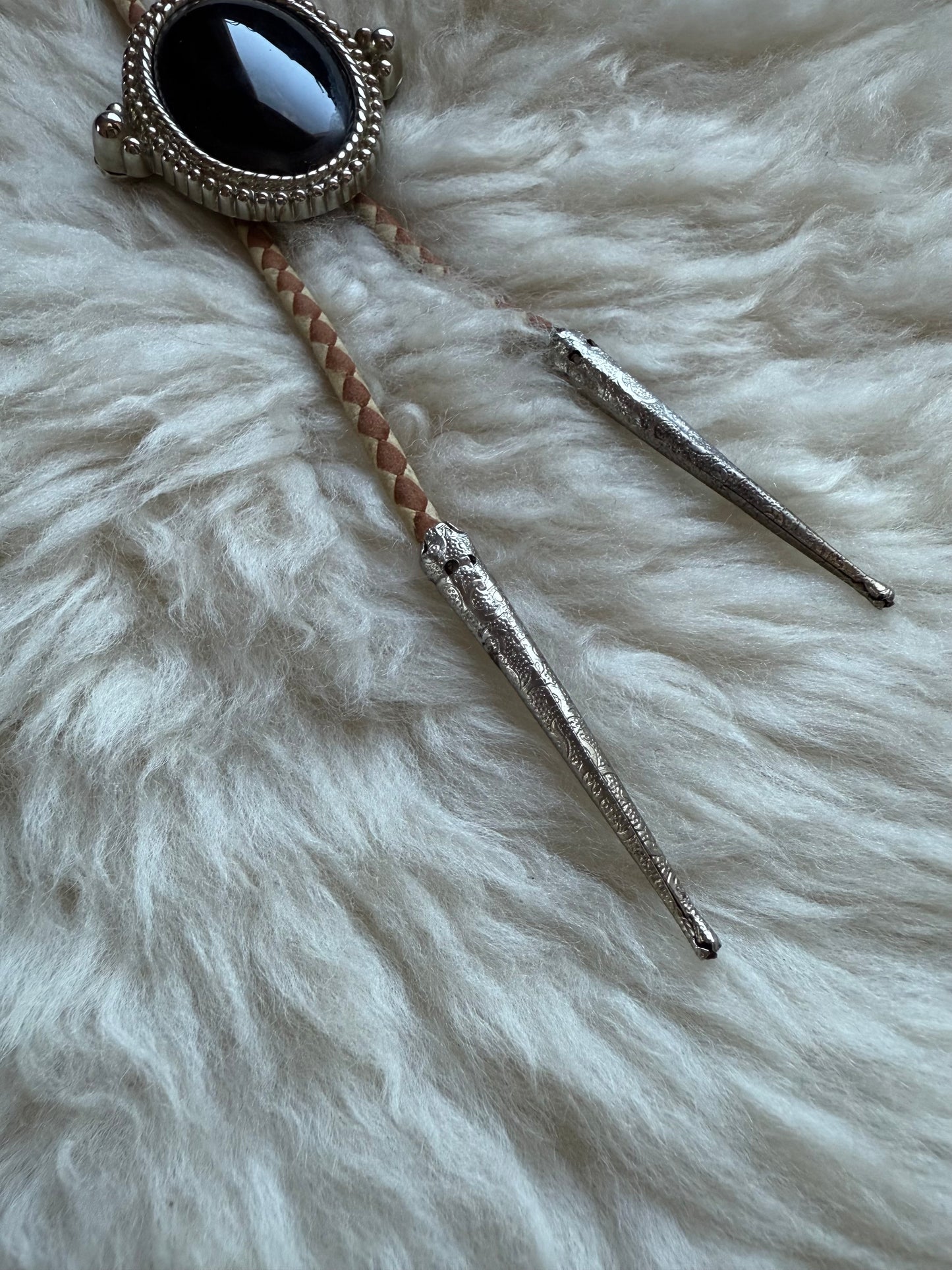 Black Onyx + Two Tone Suede Bolo Tie