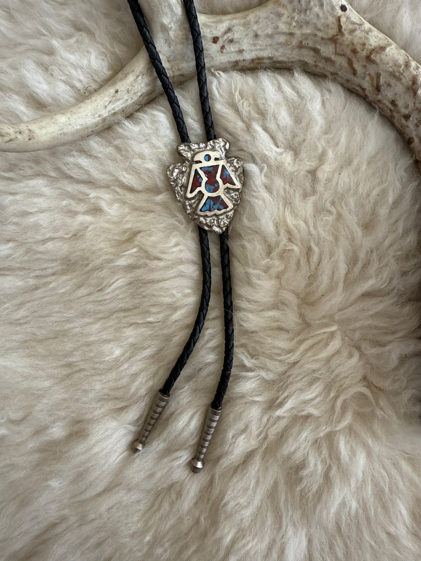 Arrow Head + Chip Stone Eagle Bolo Tie