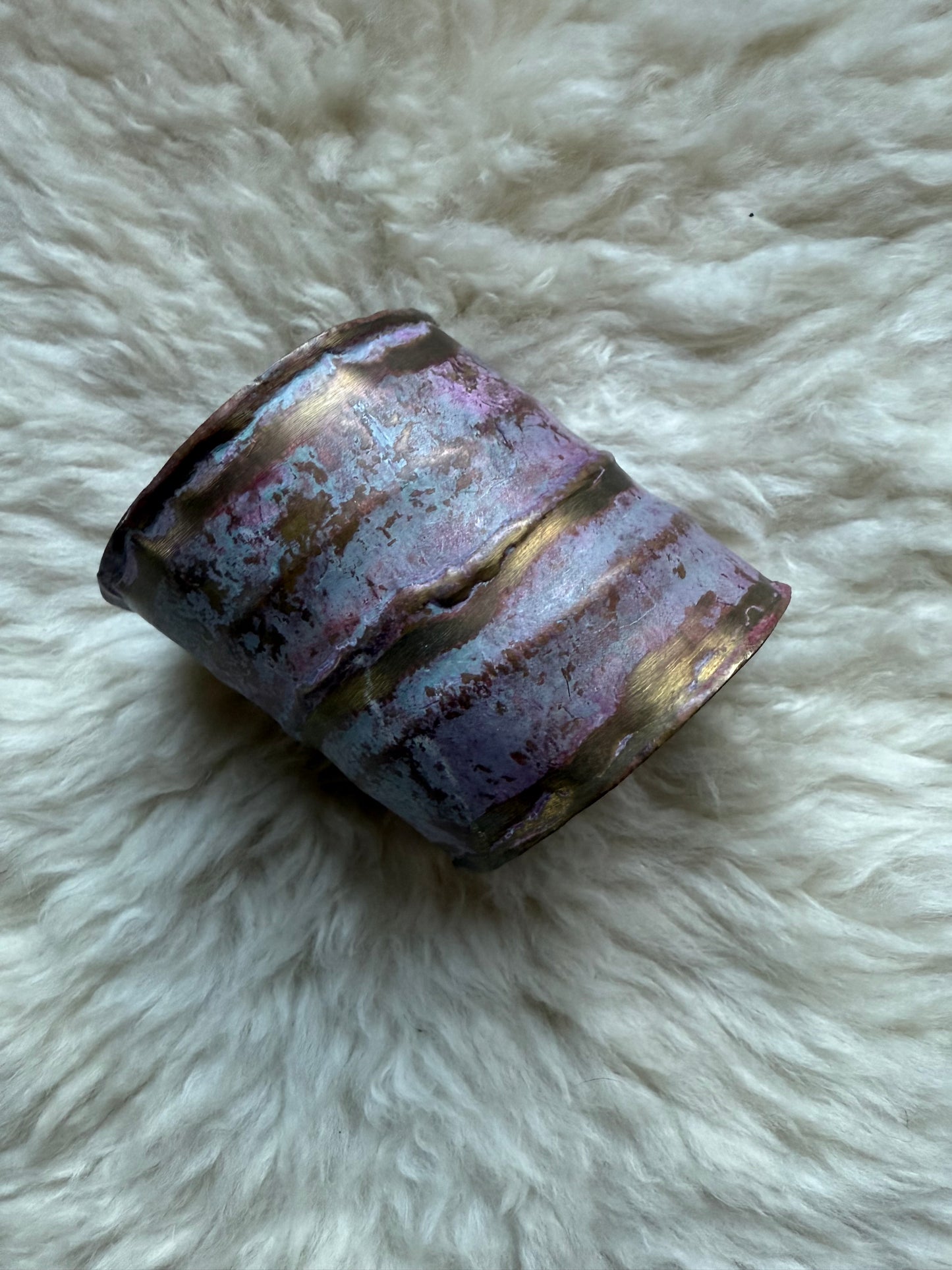 Purple Patina + Copper Cuff Bracelet
