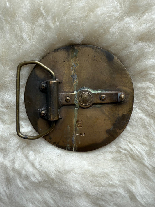 70s "Nevermore" Edgar Allen Poe Brass Buckle