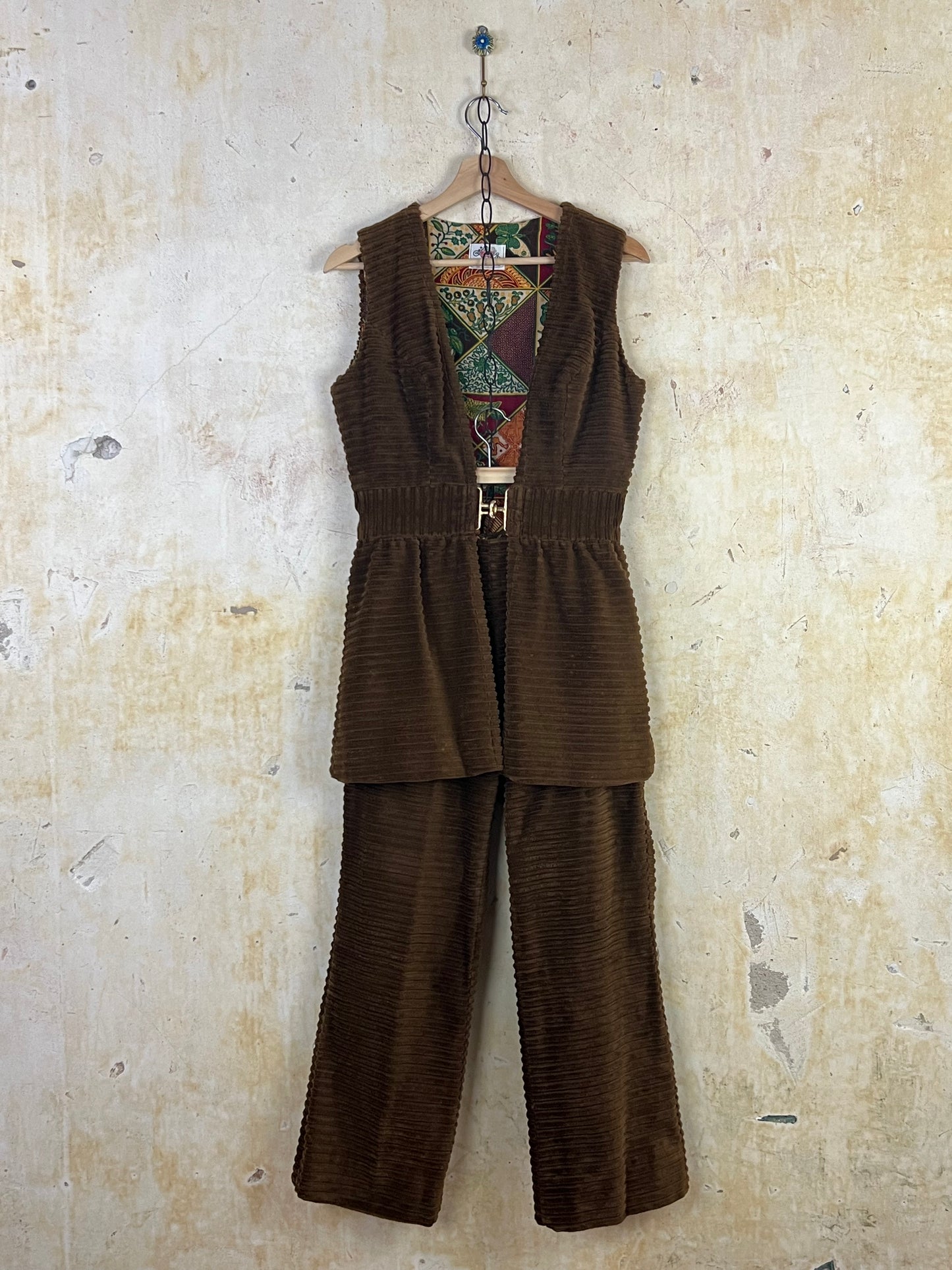 Lanz Original Velour Corduroy Vest and Sailor Pant Suit Set