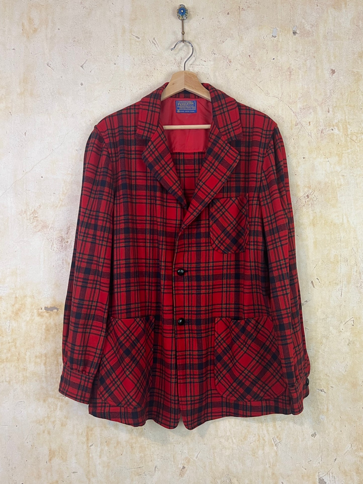 Pendleton Red Plaid Shirt Jacket