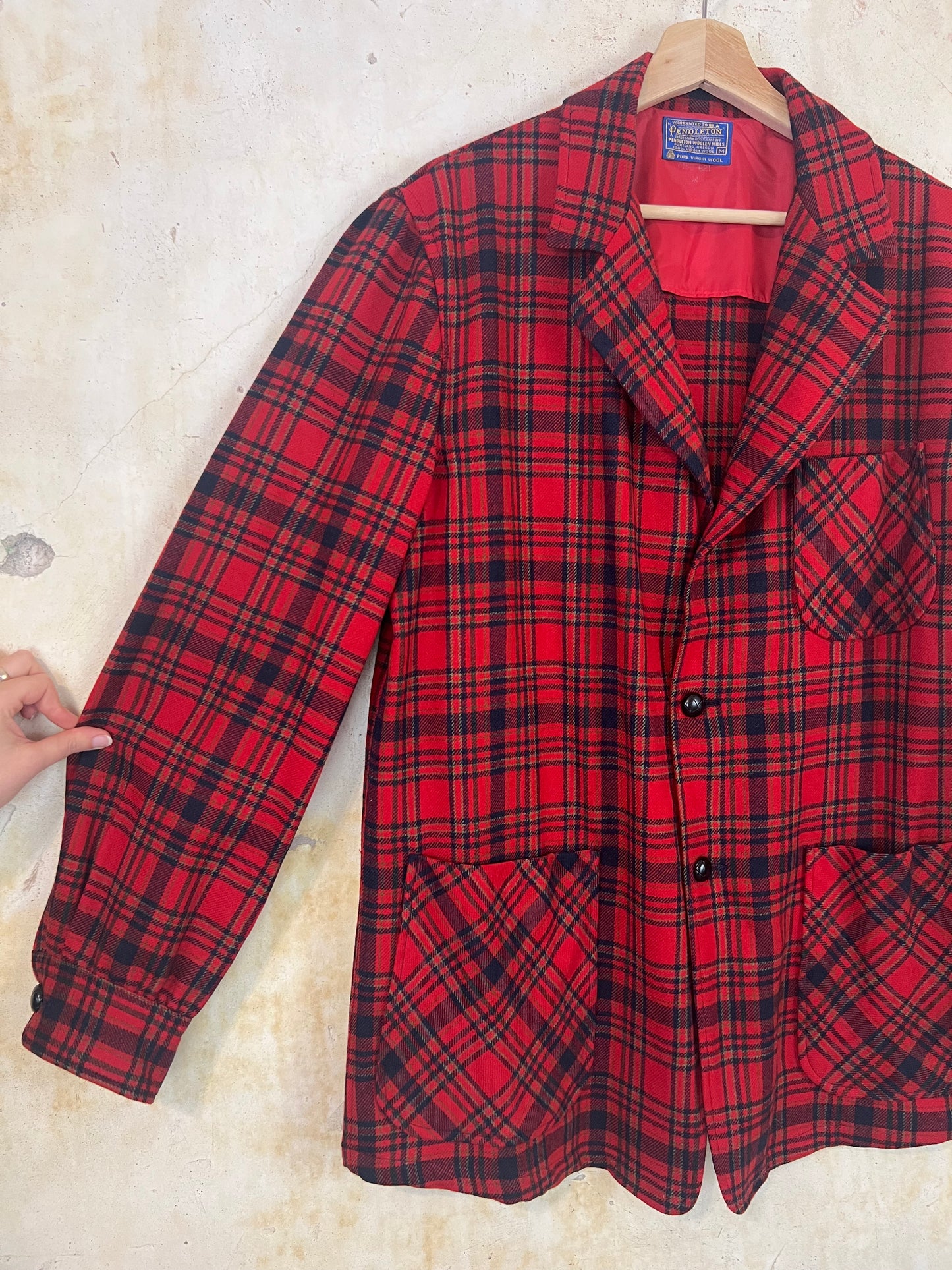 Pendleton Red Plaid Shirt Jacket