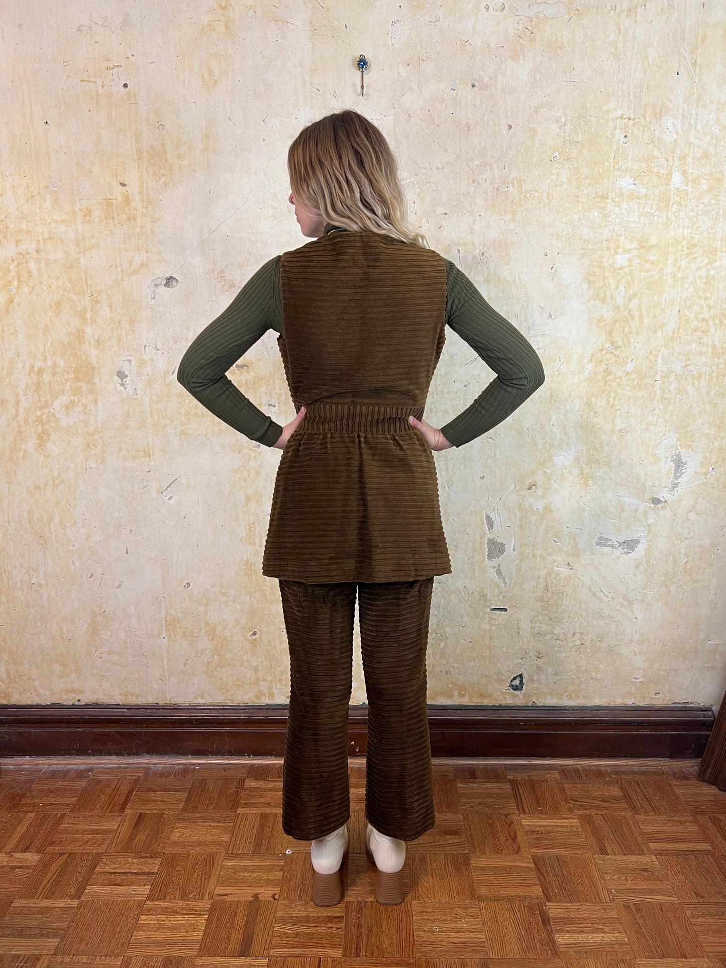 Lanz Original Velour Corduroy Vest and Sailor Pant Suit Set
