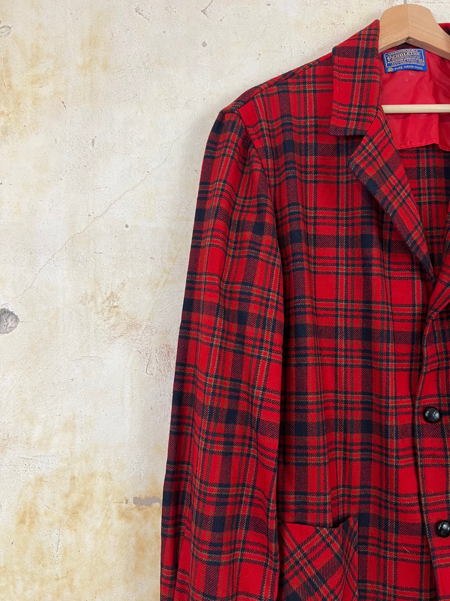 Pendleton Red Plaid Shirt Jacket