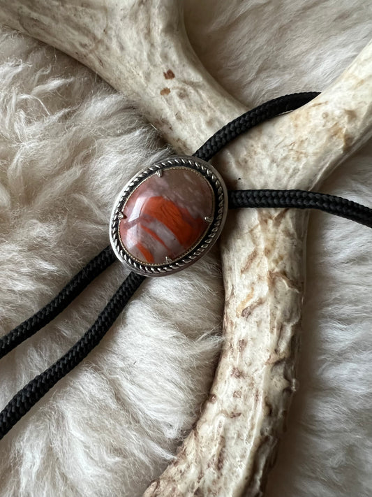 Red Agate Bolo Tie