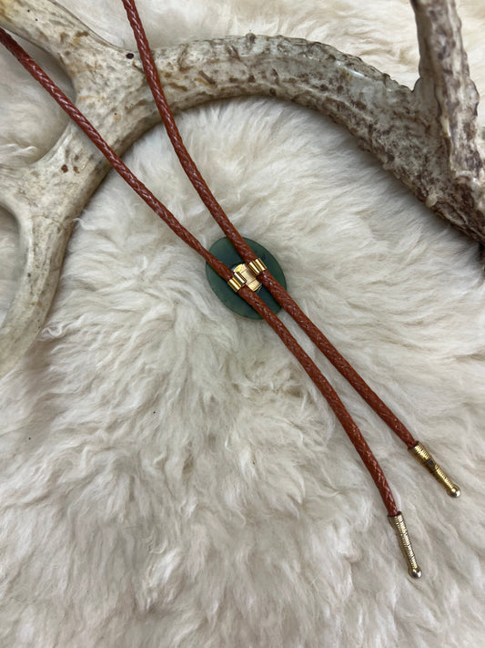 Green Agate Bolo Tie