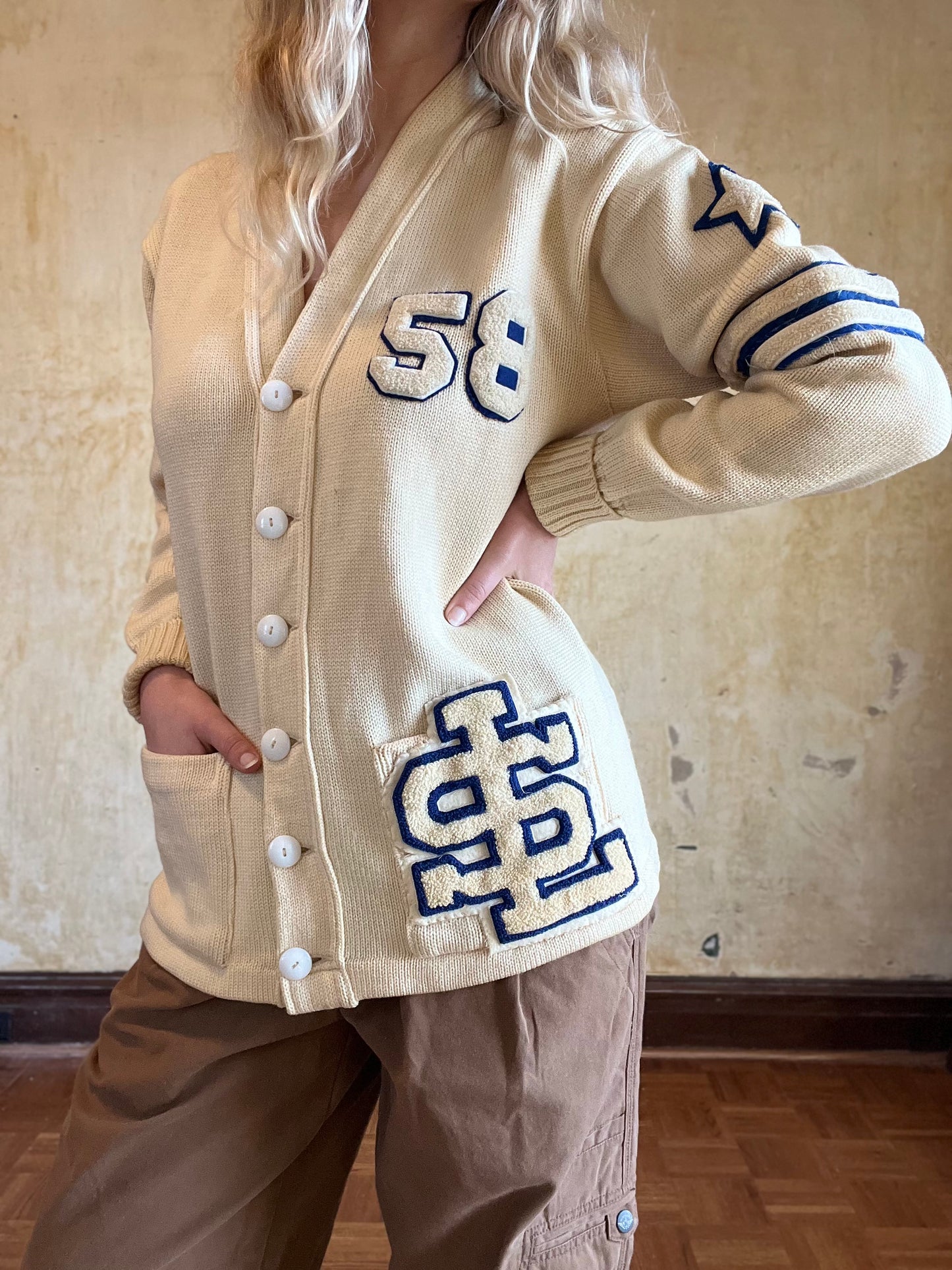 1958 STL Lanza Wool Letterman Sweater, M/L/40