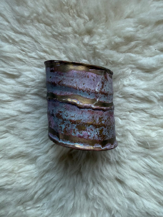 Purple Patina + Copper Cuff Bracelet