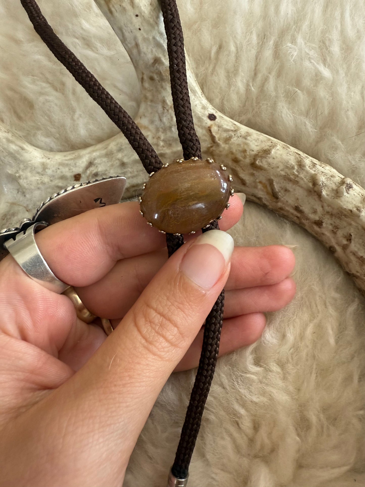Caramel Agate Bolo Tie