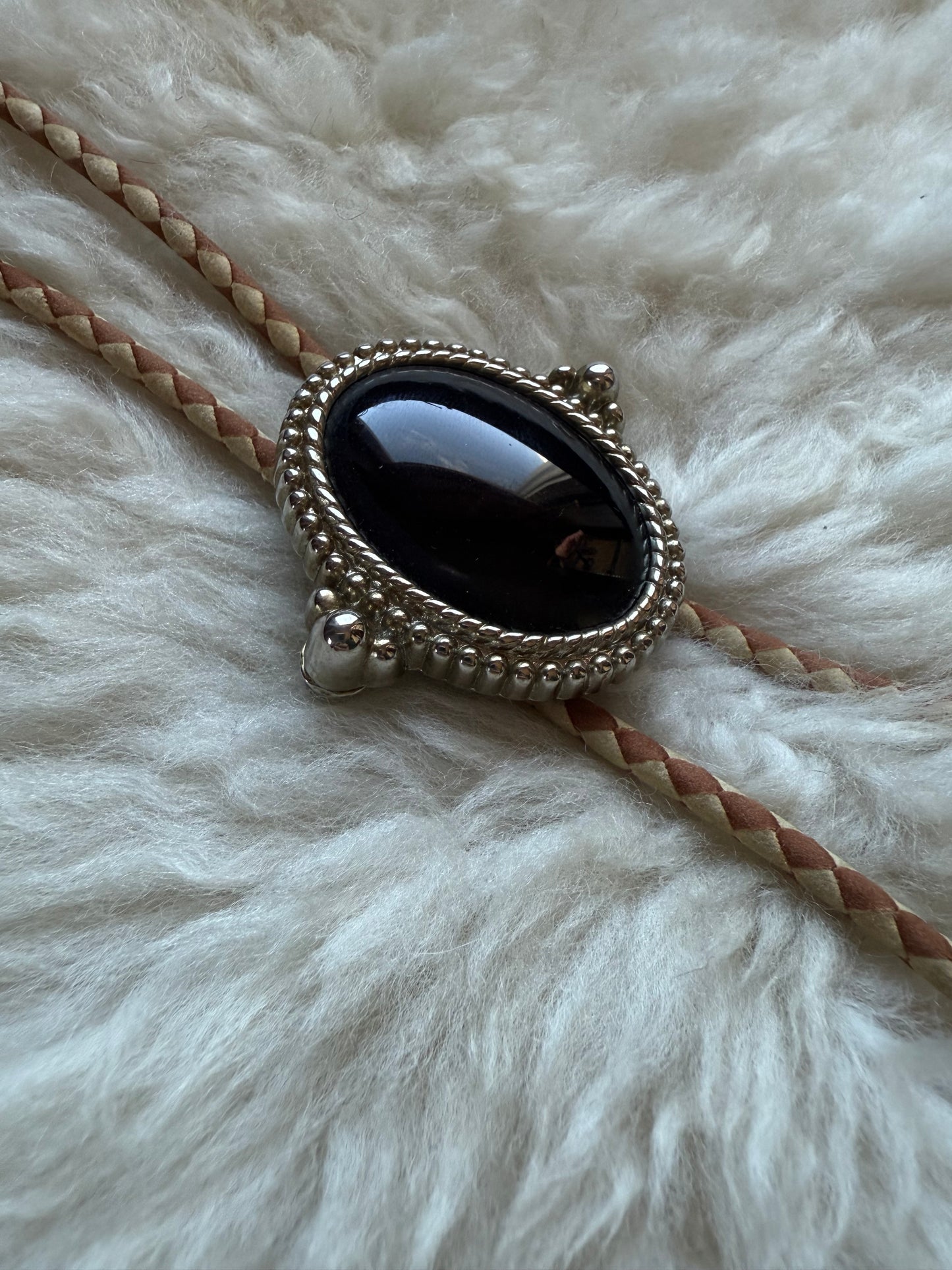 Black Onyx + Two Tone Suede Bolo Tie
