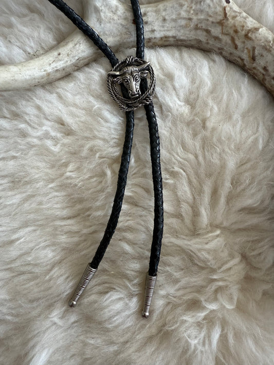 Bull + Lasso Bolo Tie