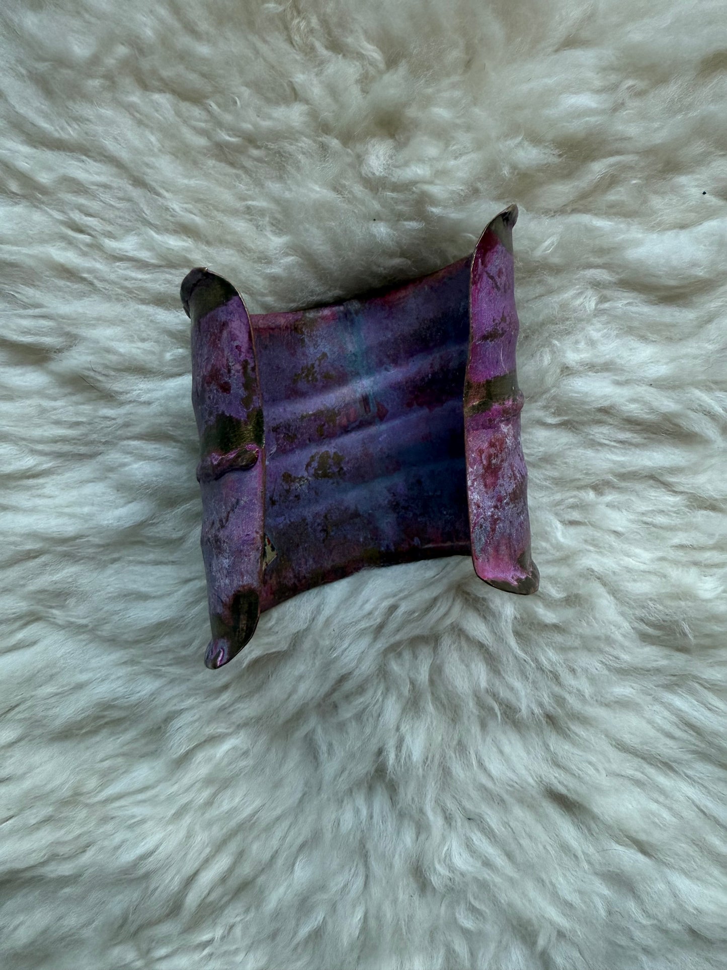 Purple Patina + Copper Cuff Bracelet