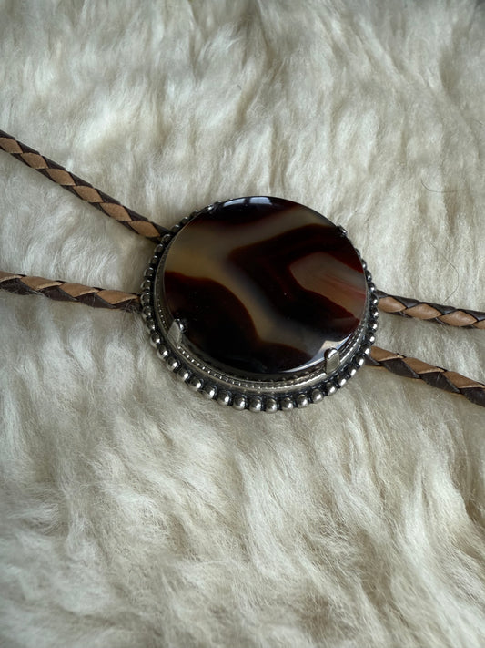 Agate Slice Cabochon Bolo Tie