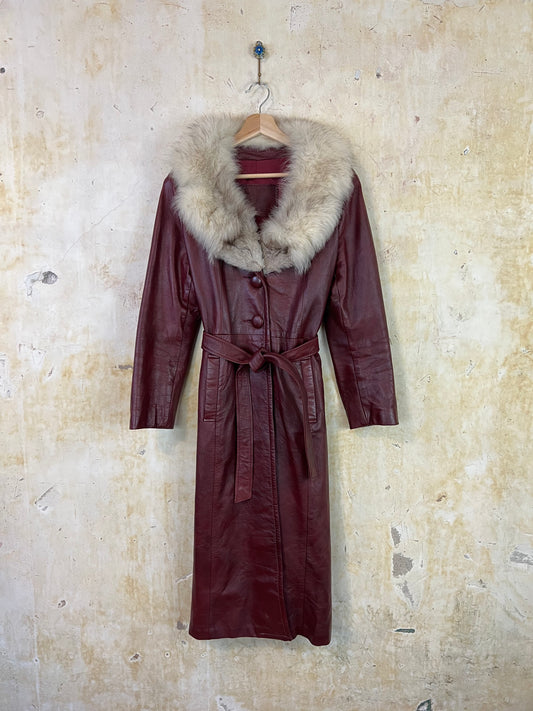 Oxblood Leather and Fox Fur Penny Lane