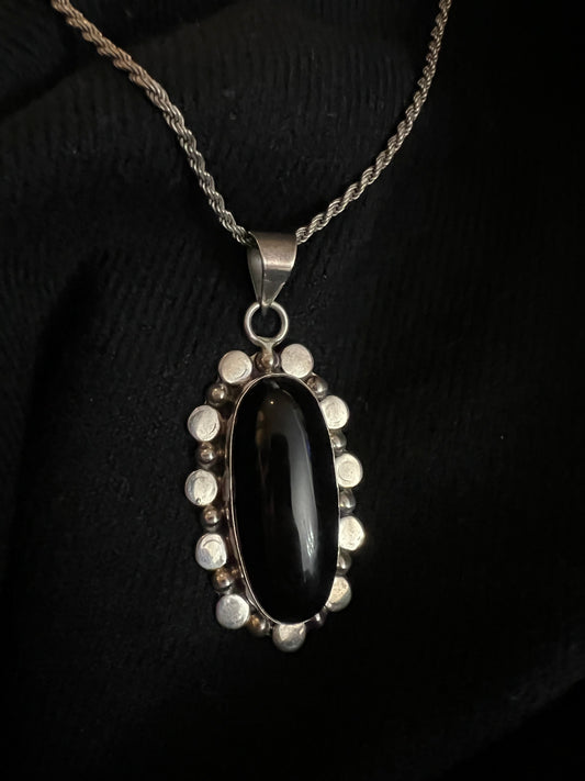 Onyx & .925 Sterling Pendant