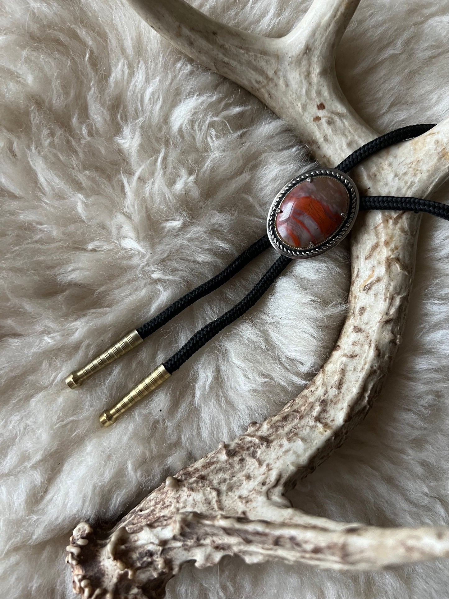 Red Agate Bolo Tie