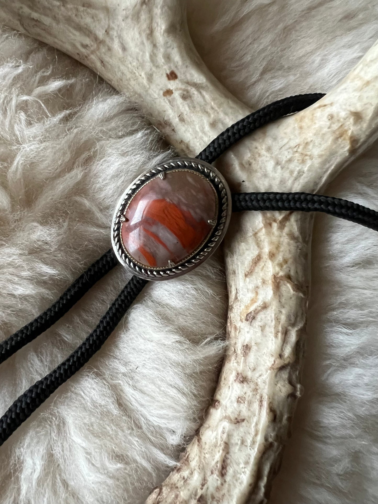 Red Agate Bolo Tie